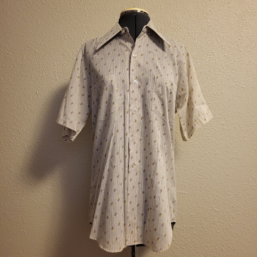 Vintage Christopher Hall Purple & Green Button-Up Shirt